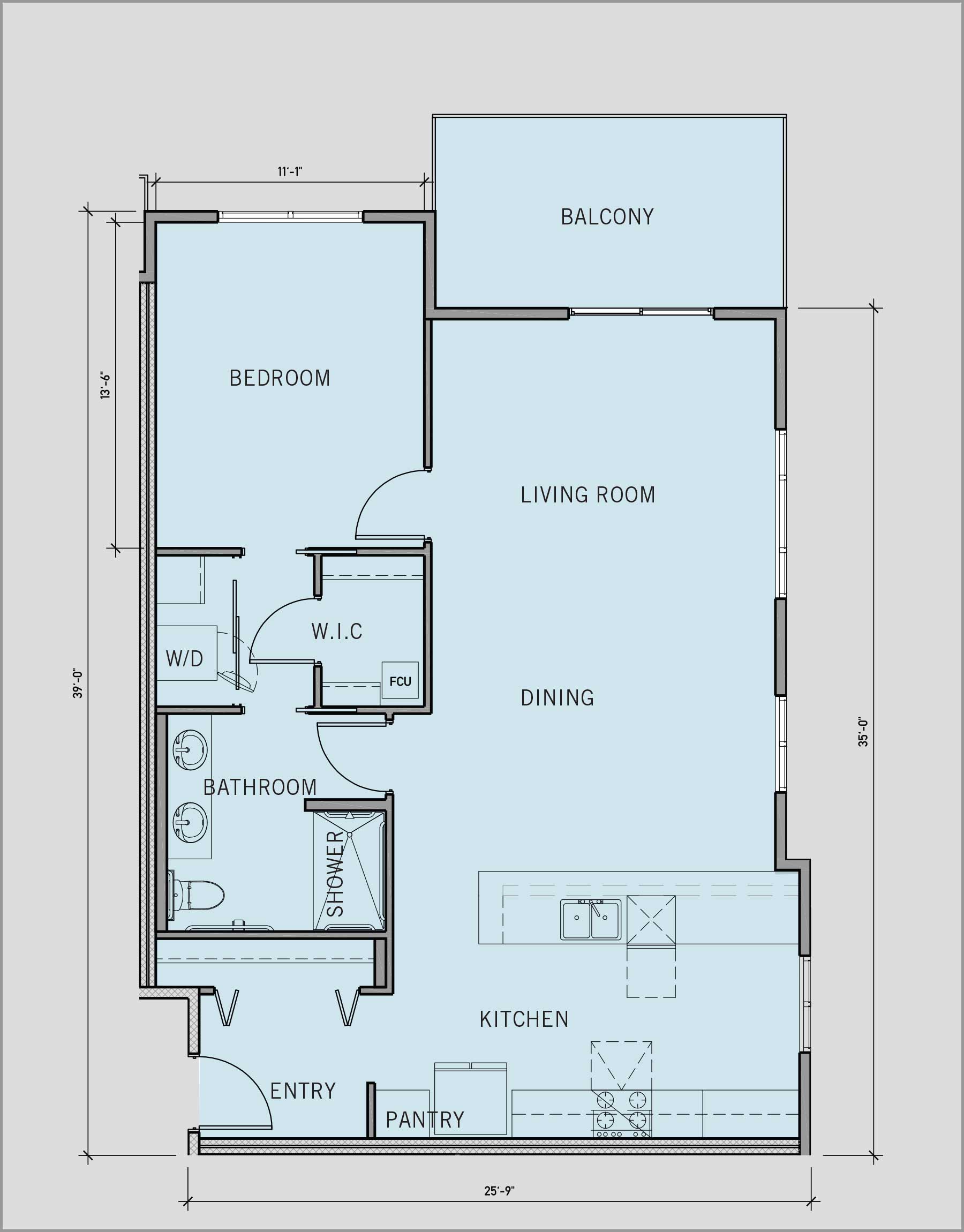 cove east onebedroom floor plan D Hearthstone