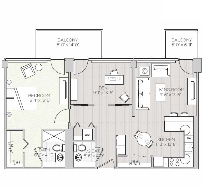 1 Bedroom and Den